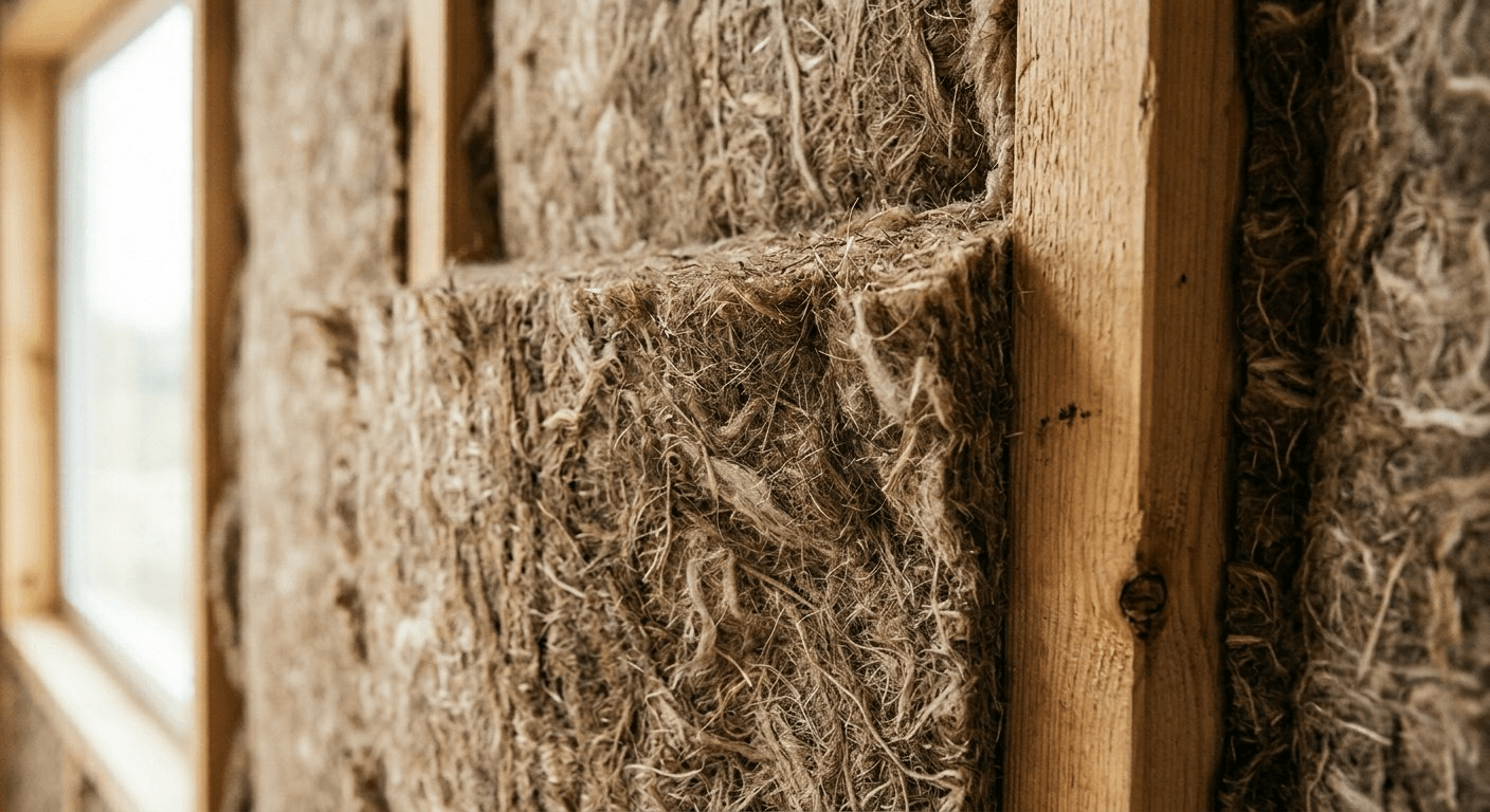 Hemp & Wool Insulation — Breathable, chemical-free insulation in every wall and ceiling.